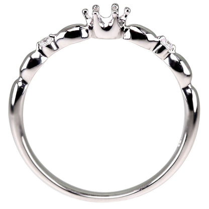 指輪 空枠 セミオーダー リング 王冠 リフォーム 18金 プラチナ 10金 リング枠 3mm シンプル 華奢 レディース 女性 大人 (品番 mpr-0018-kw)