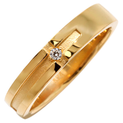 24金 純金 クロスリング ダイヤモンド 0.02ct 一粒 指輪 レディース メンズ ペアリング ブルーダイヤ 結婚記念日 10周年 高級 ジュエリー 記念日 ギフト (品番 mpr-0025-k24-l)