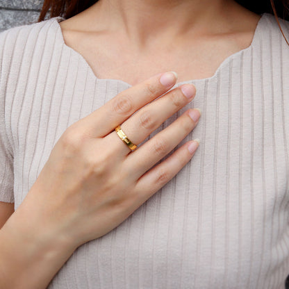 24金 純金 クロスリング ダイヤモンド 0.02ct 一粒 指輪 レディース メンズ ペアリング ブルーダイヤ 結婚記念日 10周年 高級 ジュエリー 記念日 ギフト (品番 mpr-0025-k24-l)