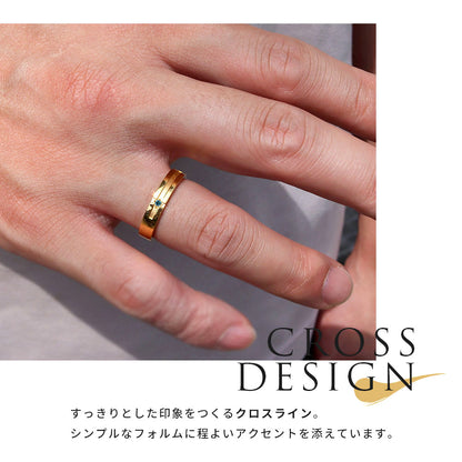 24金 指輪 メンズ ダイヤモンド 純金 K24 クロス リング シンプル ブルーダイヤ ゴールドリング 男性 かっこいい ペア おそろい マリッジ おすすめ (品番 mpr-0025-k24-m)