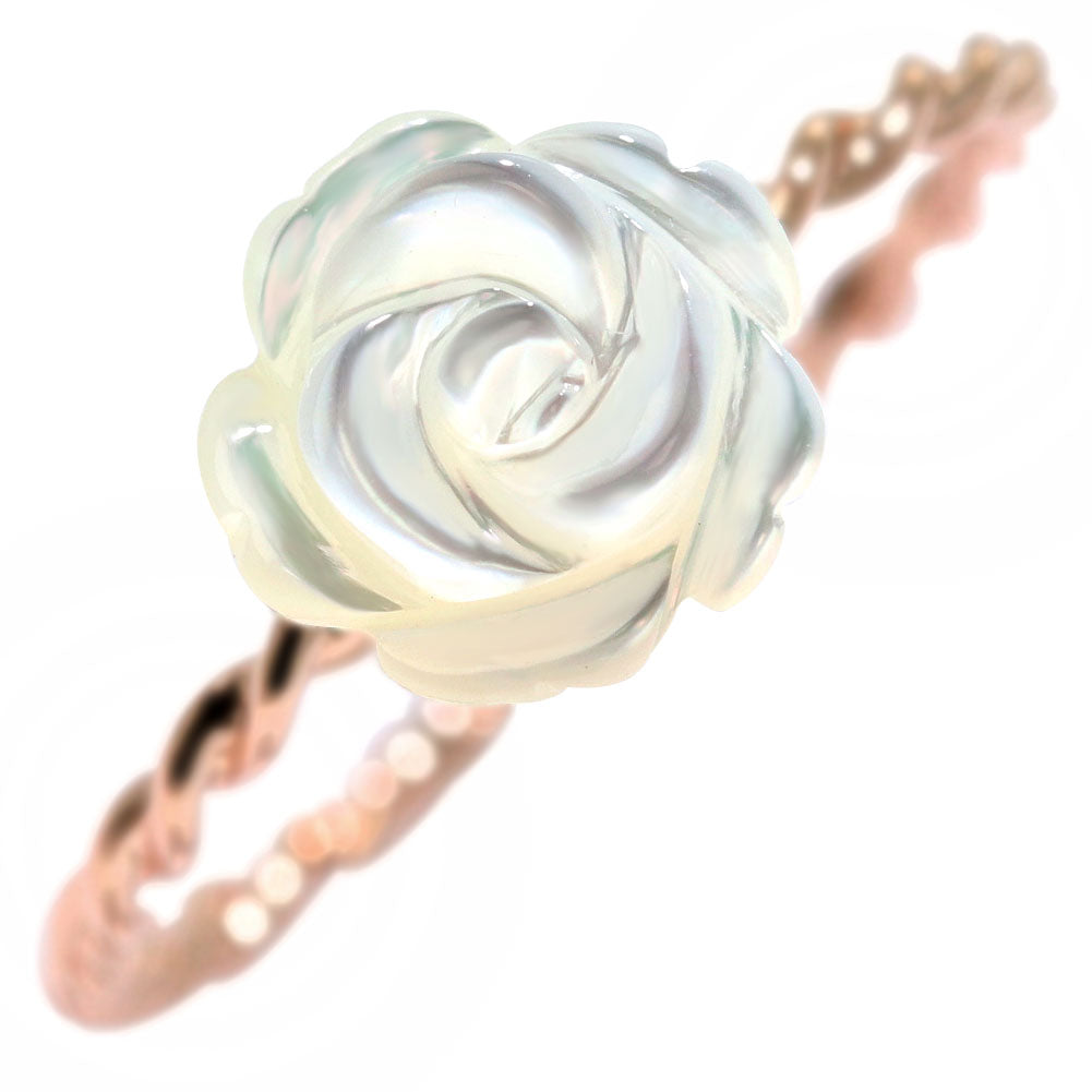 白蝶貝 シンプル リング 18金 薔薇 指輪 レディースリング プラチナ 10金 フラワー ホワイトローズ 花 大人 可愛い 誕生日 記念日 贈り物 (品番 mpr-0029)