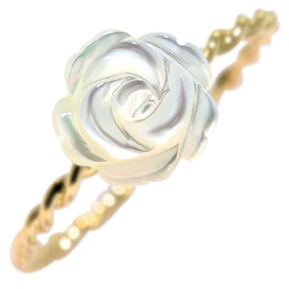 白蝶貝 シンプル リング 18金 薔薇 指輪 レディースリング プラチナ 10金 フラワー ホワイトローズ 花 大人 可愛い 誕生日 記念日 贈り物 (品番 mpr-0029)