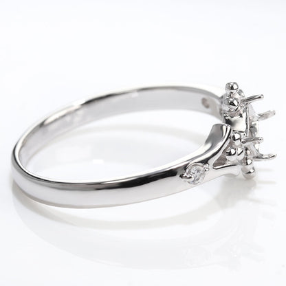 セミオーダー カスタムルース 指輪 空枠 プリンセス リング 簡単 Pt900 K18 K10 sv925 かわいい スクエア 3.5mm リング 王冠 人魚姫 アンティーク (品番 mpr-0031-kw)