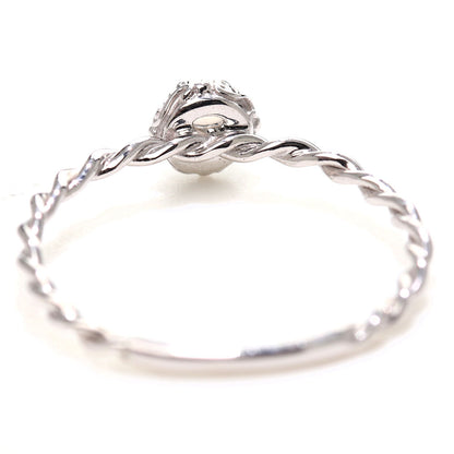 天然石 指輪 華奢リング カボション ツイストアーム レディース ミル調 K10 K18 Pt900 細身 リング ロープ 選べる誕生石 アンティーク ジュエリー (品番 mpr-0032-cb)