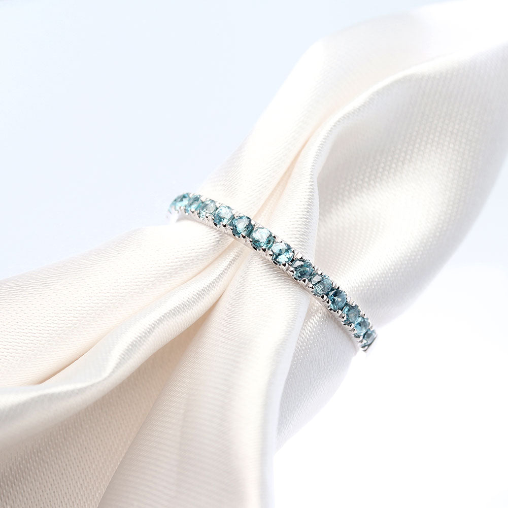 指輪 レディース ブルージルコン ハーフエタニティ 可愛いリング 大人女子 K18 K10 Pt900 エタニティ パーティー バースデー クリスマス プレゼント (品番 mpr-0256-bluezircon)