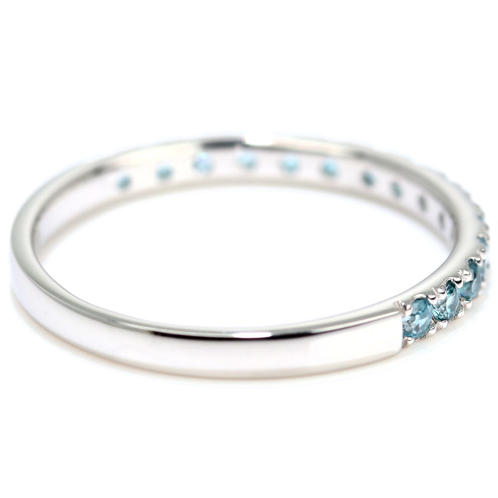 指輪 レディース ブルージルコン ハーフエタニティ 可愛いリング 大人女子 K18 K10 Pt900 エタニティ パーティー バースデー クリスマス プレゼント (品番 mpr-0256-bluezircon)