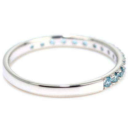 指輪 レディース ブルージルコン ハーフエタニティ 可愛いリング 大人女子 K18 K10 Pt900 エタニティ パーティー バースデー クリスマス プレゼント (品番 mpr-0256-bluezircon)