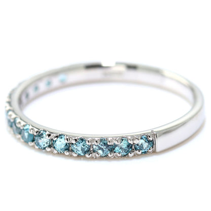 指輪 レディース ブルージルコン ハーフエタニティ 可愛いリング 大人女子 K18 K10 Pt900 エタニティ パーティー バースデー クリスマス プレゼント (品番 mpr-0256-bluezircon)