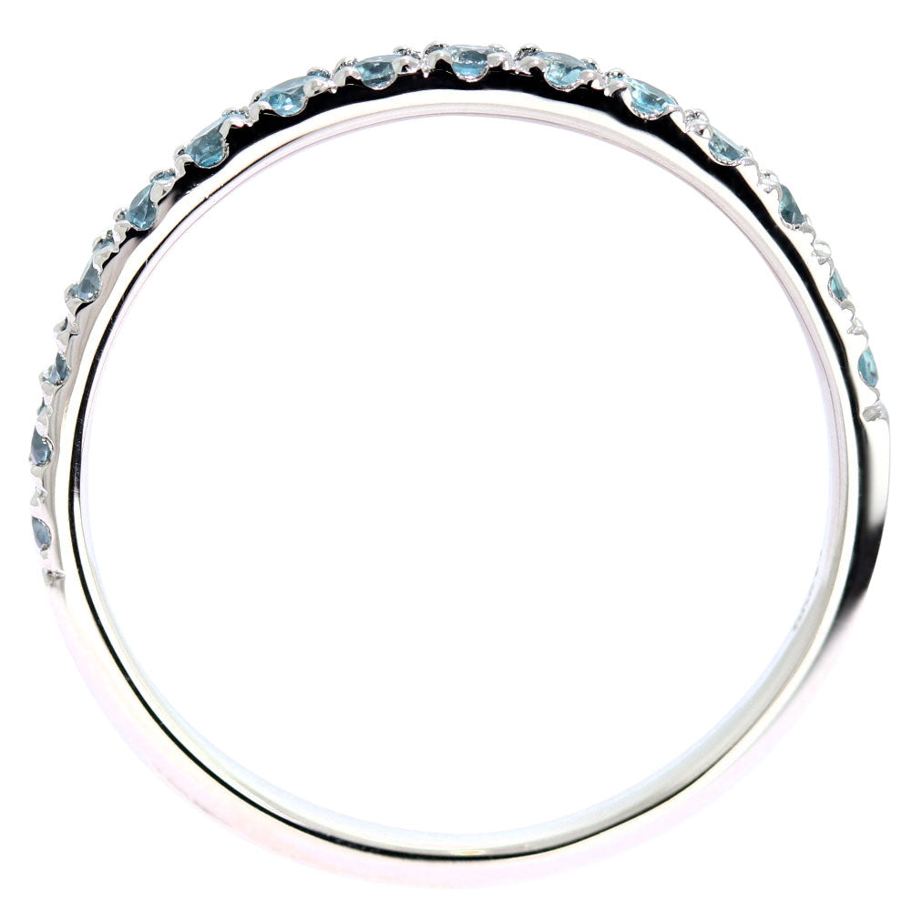 指輪 レディース ブルージルコン ハーフエタニティ 可愛いリング 大人女子 K18 K10 Pt900 エタニティ パーティー バースデー クリスマス プレゼント (品番 mpr-0256-bluezircon)