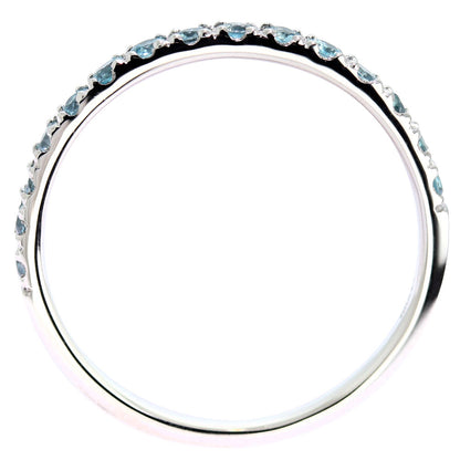 指輪 レディース ブルージルコン ハーフエタニティ 可愛いリング 大人女子 K18 K10 Pt900 エタニティ パーティー バースデー クリスマス プレゼント (品番 mpr-0256-bluezircon)