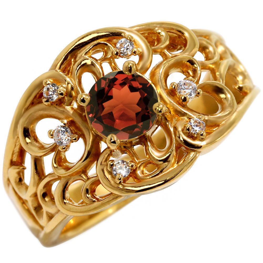 指輪 レディース K24 純金 リング 唐草 ゴールド 天然石 5mm アラベスク 選べる誕生石 24金 透かし 太め 幅広 高級 女性 大人 資産 エレガント 上品 (品番 mr-0011-k24)