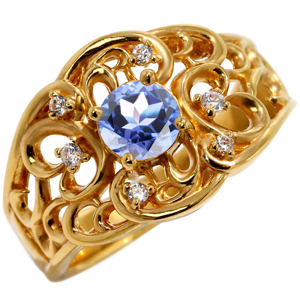 指輪 レディース K24 純金 リング 唐草 ゴールド 天然石 5mm アラベスク 選べる誕生石 24金 透かし 太め 幅広 高級 女性 大人 資産 エレガント 上品 (品番 mr-0011-k24)