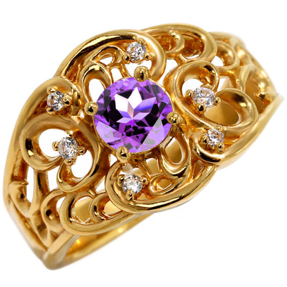 指輪 レディース K24 純金 リング 唐草 ゴールド 天然石 5mm アラベスク 選べる誕生石 24金 透かし 太め 幅広 高級 女性 大人 資産 エレガント 上品 (品番 mr-0011-k24)