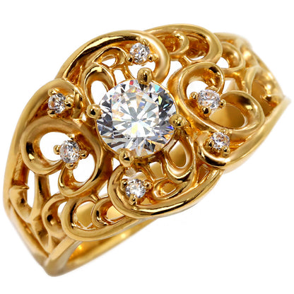 指輪 レディース K24 純金 リング 唐草 ゴールド 天然石 5mm アラベスク 選べる誕生石 24金 透かし 太め 幅広 高級 女性 大人 資産 エレガント 上品 (品番 mr-0011-k24)