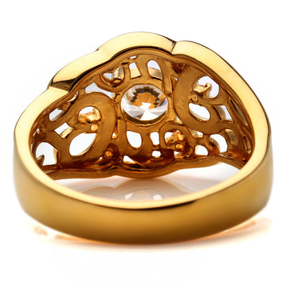 指輪 レディース K24 純金 リング 唐草 ゴールド 天然石 5mm アラベスク 選べる誕生石 24金 透かし 太め 幅広 高級 女性 大人 資産 エレガント 上品 (品番 mr-0011-k24)