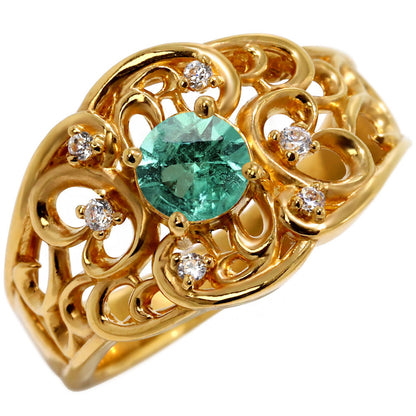 指輪 レディース K24 純金 リング 唐草 ゴールド 天然石 5mm アラベスク 選べる誕生石 24金 透かし 太め 幅広 高級 女性 大人 資産 エレガント 上品 (品番 mr-0011-k24)