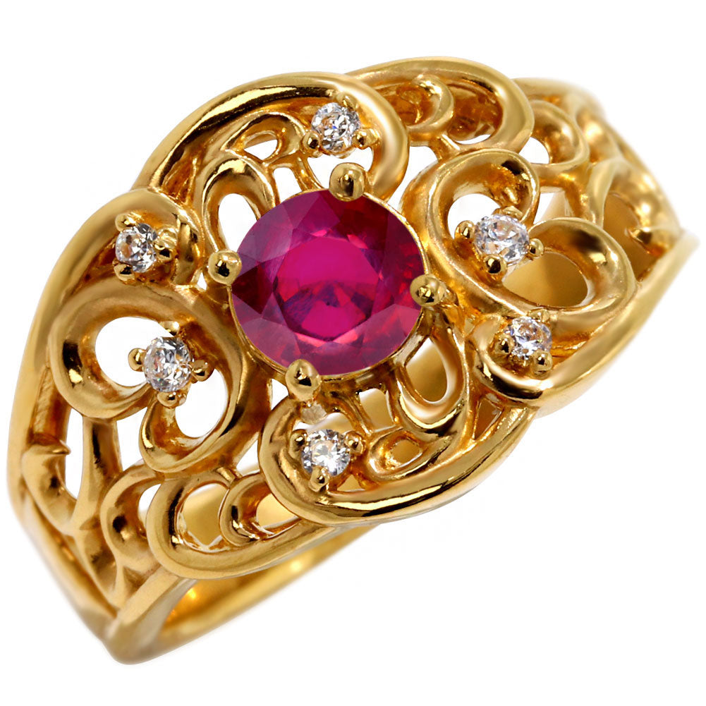 指輪 レディース K24 純金 リング 唐草 ゴールド 天然石 5mm アラベスク 選べる誕生石 24金 透かし 太め 幅広 高級 女性 大人 資産 エレガント 上品 (品番 mr-0011-k24)