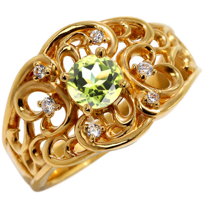 指輪 レディース K24 純金 リング 唐草 ゴールド 天然石 5mm アラベスク 選べる誕生石 24金 透かし 太め 幅広 高級 女性 大人 資産 エレガント 上品 (品番 mr-0011-k24)