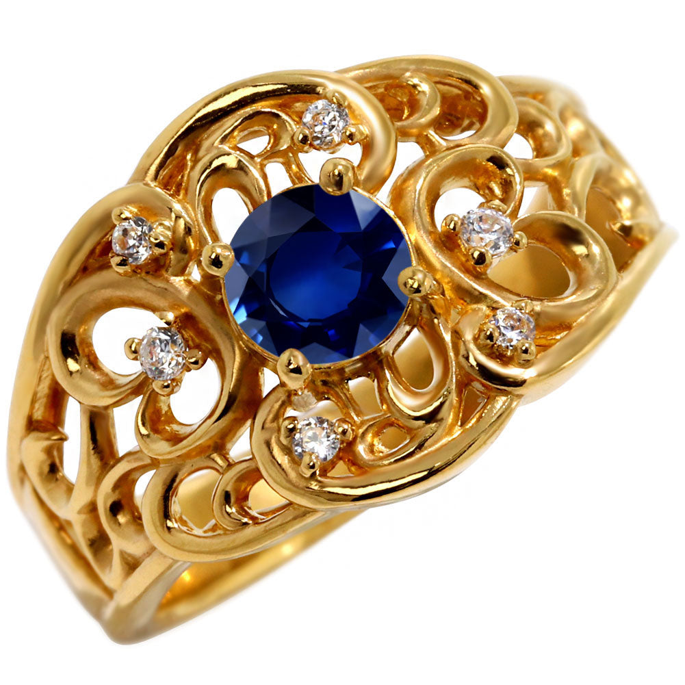 指輪 レディース K24 純金 リング 唐草 ゴールド 天然石 5mm アラベスク 選べる誕生石 24金 透かし 太め 幅広 高級 女性 大人 資産 エレガント 上品 (品番 mr-0011-k24)