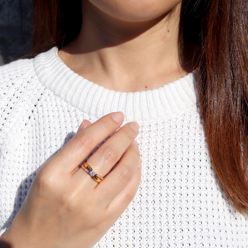 K24 純金 レディース 指輪 ゴールド 一粒 4mm リング 24金 地金 シンプル 上品 ひねり 一粒リング エレガント 資産 結婚指輪 母の日 記念日 ギフト (品番 mr-0016-k24)