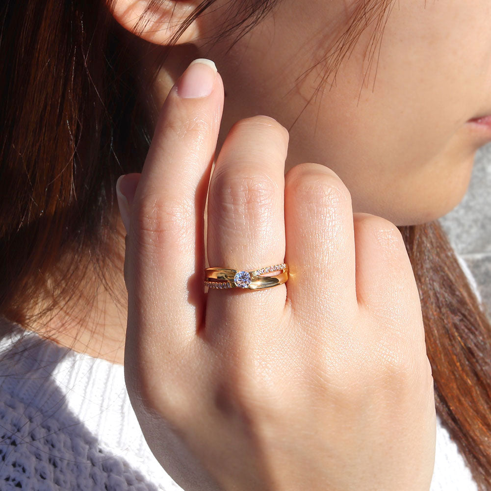 K24 純金 レディース 指輪 ゴールド 一粒 4mm リング 24金 地金 シンプル 上品 ひねり 一粒リング エレガント 資産 結婚指輪 母の日 記念日 ギフト (品番 mr-0016-k24)