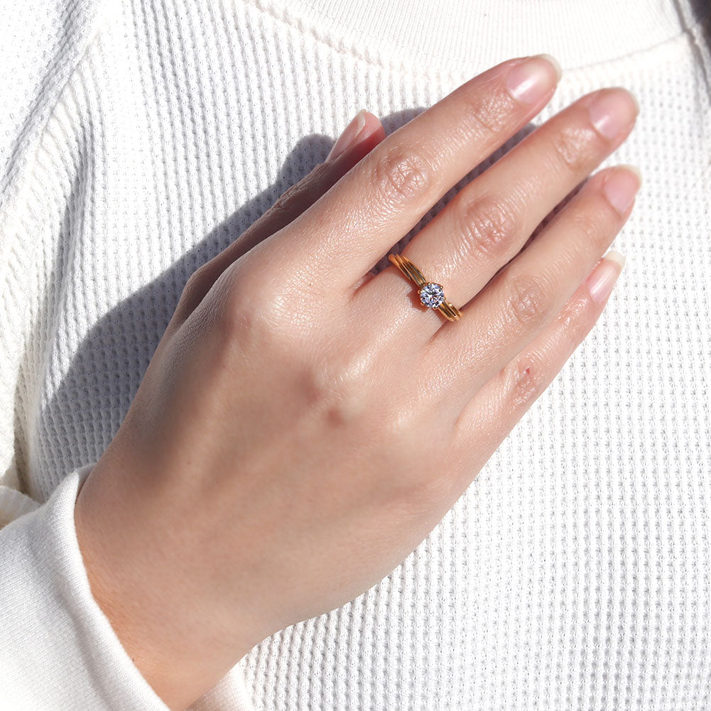 純金 リング レディース 5mm 一粒リング 24金 ゴールド 指輪 シンプル スリーライン K24 誕生石 選べる 一粒 地金 24k 上品 エレガント 資産 母の日 (品番 mr-0069-k24)