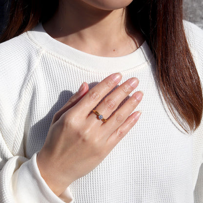 純金 リング レディース 5mm 一粒リング 24金 ゴールド 指輪 シンプル スリーライン K24 誕生石 選べる 一粒 地金 24k 上品 エレガント 資産 母の日 (品番 mr-0069-k24)