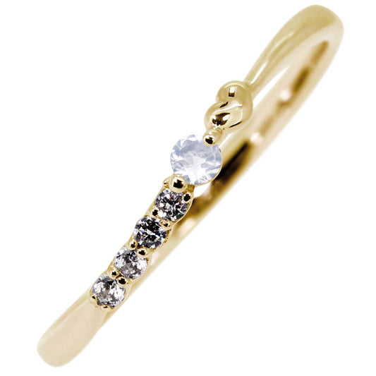 レディース リング ピンキーリング かわいい ハート 指輪 選べる誕生石 ひねり 細め sv925 k10 k18 pt900 ラインストーン (品番 mr-0087)