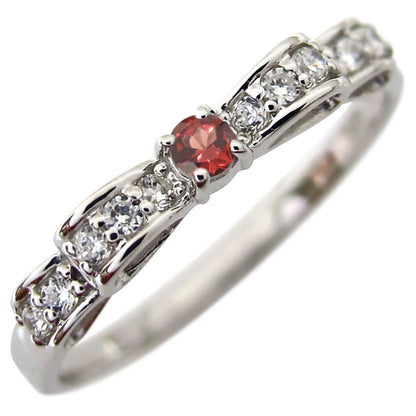 リボン リング シルバー ハーフエタニティ 可愛い レディース 指輪 ピンキー りぼん 人気 シルバーアクセサリー シンプル 華奢 (品番 mr-0093-sv)