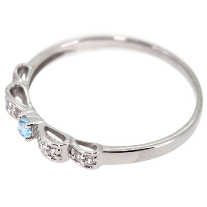 ハーフエタニティ リボン 指輪 可愛い レディース リング 誕生石 ピンキー 10金 18金 プラチナ りぼん 人気 誕生日 プレゼント (品番 mr-0093)