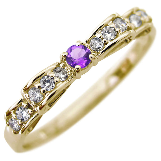 リボン リング シルバー ハーフエタニティ 可愛い レディース 指輪 ピンキー りぼん 人気 シルバーアクセサリー シンプル 華奢 (品番 mr-0093-sv)