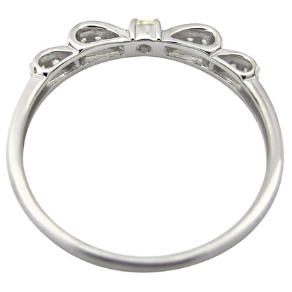 リボン リング シルバー ハーフエタニティ 可愛い レディース 指輪 ピンキー りぼん 人気 シルバーアクセサリー シンプル 華奢 (品番 mr-0093-sv)