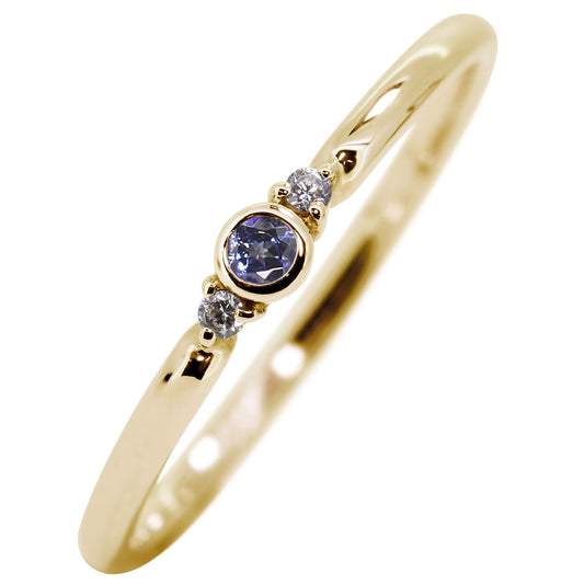 ストレートリング レディース 指輪 希少石 一粒 ベニトアイト ピンキーリング 細め シンプル 重ね付け 10金 18金 プラチナ (品番 mr-0096-beni)