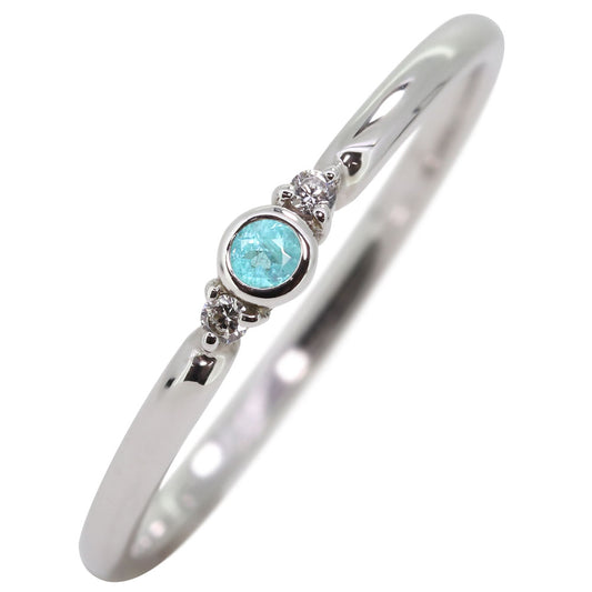 ストレートリング レディース 指輪 希少石 一粒 パライバトルマリン ピンキーリング 細め シンプル 重ね付け 10金 18金 プラチナ (品番 mr-0096-para)