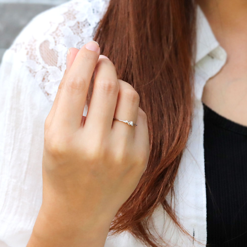 ピンキーリング 希少石 パライバトルマリン K10 K18 Pt900 レディース リング ひねり ねじれ 華奢 指輪 天然石 大人 普段使い 重ねづけ 細め 細身 かわいい (mr-0115-para)