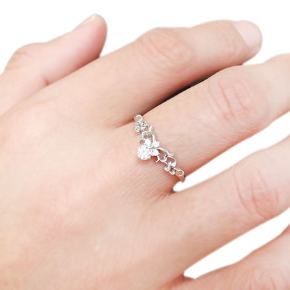 リング 空枠 レディース セミオーダー 指輪 プリンセス ティアラ リング枠 3ミリ K10 K18 Pt900 SV925 唐草モチーフ アンティーク調 ピンキー 小指 ファンシー (品番 mr-0164-kw)