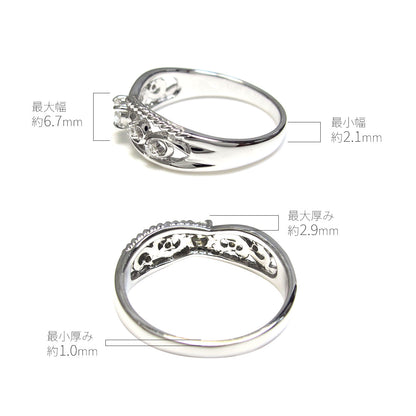 指輪 レディース シルバー925 唐草 リング 空枠 3mm 縄 ロープ 10金 18金 プラチナ アンティーク 女性 彼女 プレゼント ギフト リメイク 母の日 (品番 mr-0195-kw)