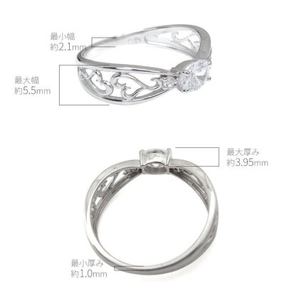 簡単 カスタム リング 空枠 指輪 レディース オーバル 4×5mm 絞り 唐草 ハート pt900 k18 k10 sv925 パーティー フォーマル セミオーダー (品番 mr-0232-kw)