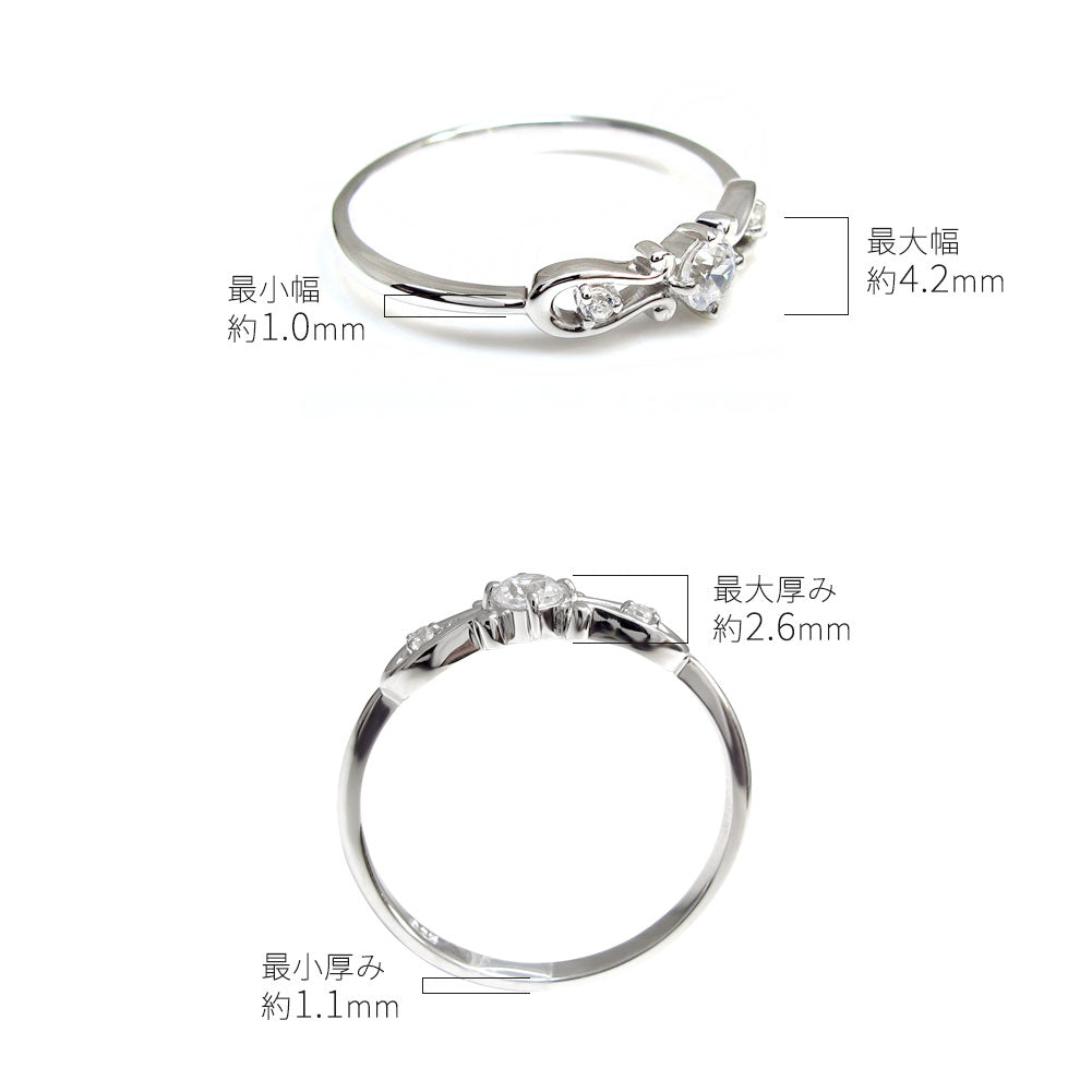 レディース リング 空枠 簡単 セミオーダー 3mm 指輪 馬蹄 K10 K18 Pt900 SV925 指輪 ホースシュー レディースリング  ハート お守りジュエリー 母の日 (品番 mr-0244-kw)