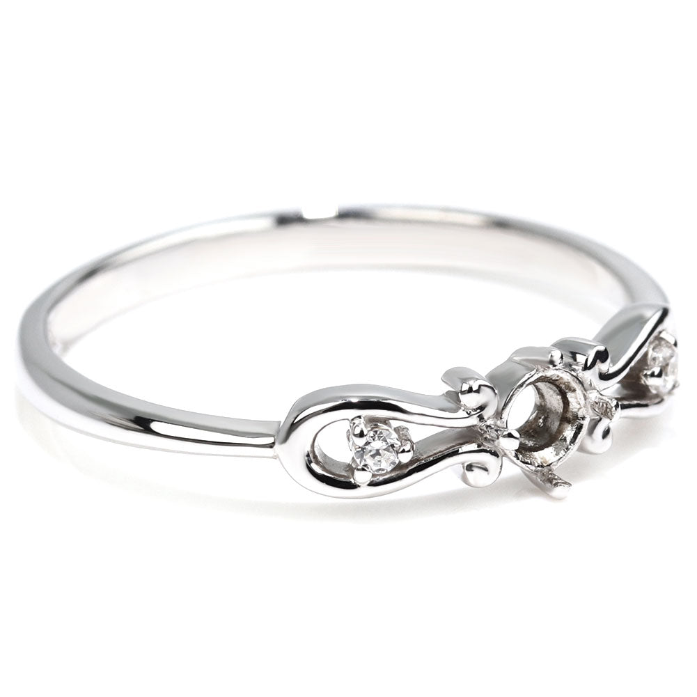 レディース リング 空枠 簡単 セミオーダー 3mm 指輪 馬蹄 K10 K18 Pt900 SV925 指輪 ホースシュー レディースリング  ハート お守りジュエリー 母の日 (品番 mr-0244-kw)