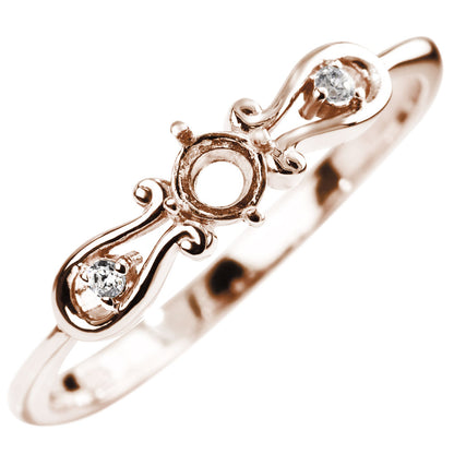 レディース リング 空枠 簡単 セミオーダー 3mm 指輪 馬蹄 K10 K18 Pt900 SV925 指輪 ホースシュー レディースリング  ハート お守りジュエリー 母の日 (品番 mr-0244-kw)