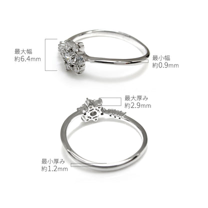 指輪 空枠 リング 3mm 星 フラワー メモリアルリング リフォーム 花 K18 K10 Pt900 SV925 セミオーダー スター 結婚10周年記念 ブライダル サプライズ (品番 mr-0256-kw)