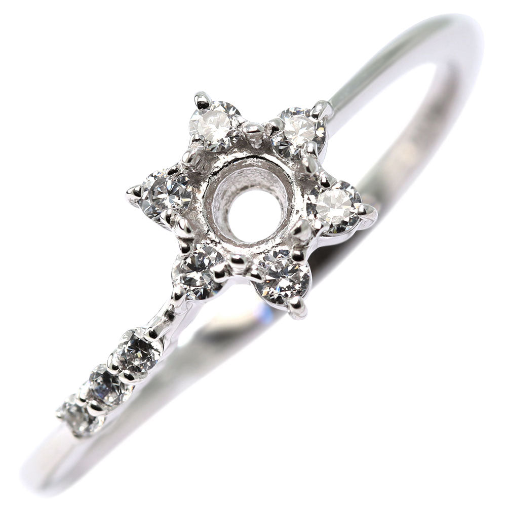 指輪 空枠 リング 3mm 星 フラワー メモリアルリング リフォーム 花 K18 K10 Pt900 SV925 セミオーダー スター 結婚10周年記念 ブライダル サプライズ (品番 mr-0256-kw)