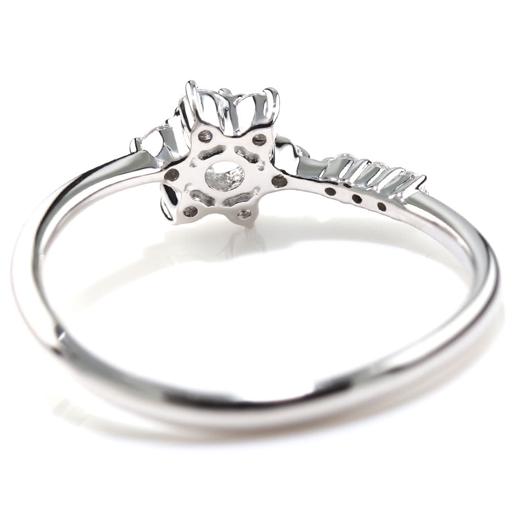 指輪 空枠 リング 3mm 星 フラワー メモリアルリング リフォーム 花 K18 K10 Pt900 SV925 セミオーダー スター 結婚10周年記念 ブライダル サプライズ (品番 mr-0256-kw)