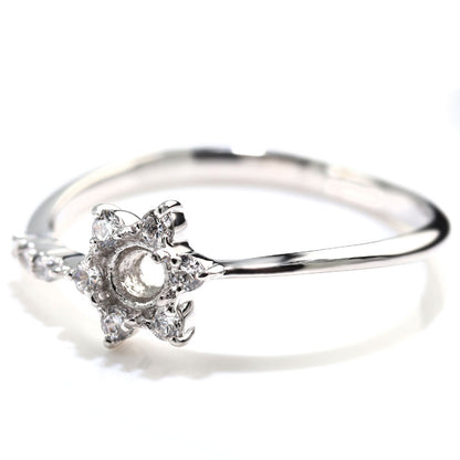 指輪 空枠 リング 3mm 星 フラワー メモリアルリング リフォーム 花 K18 K10 Pt900 SV925 セミオーダー スター 結婚10周年記念 ブライダル サプライズ (品番 mr-0256-kw)