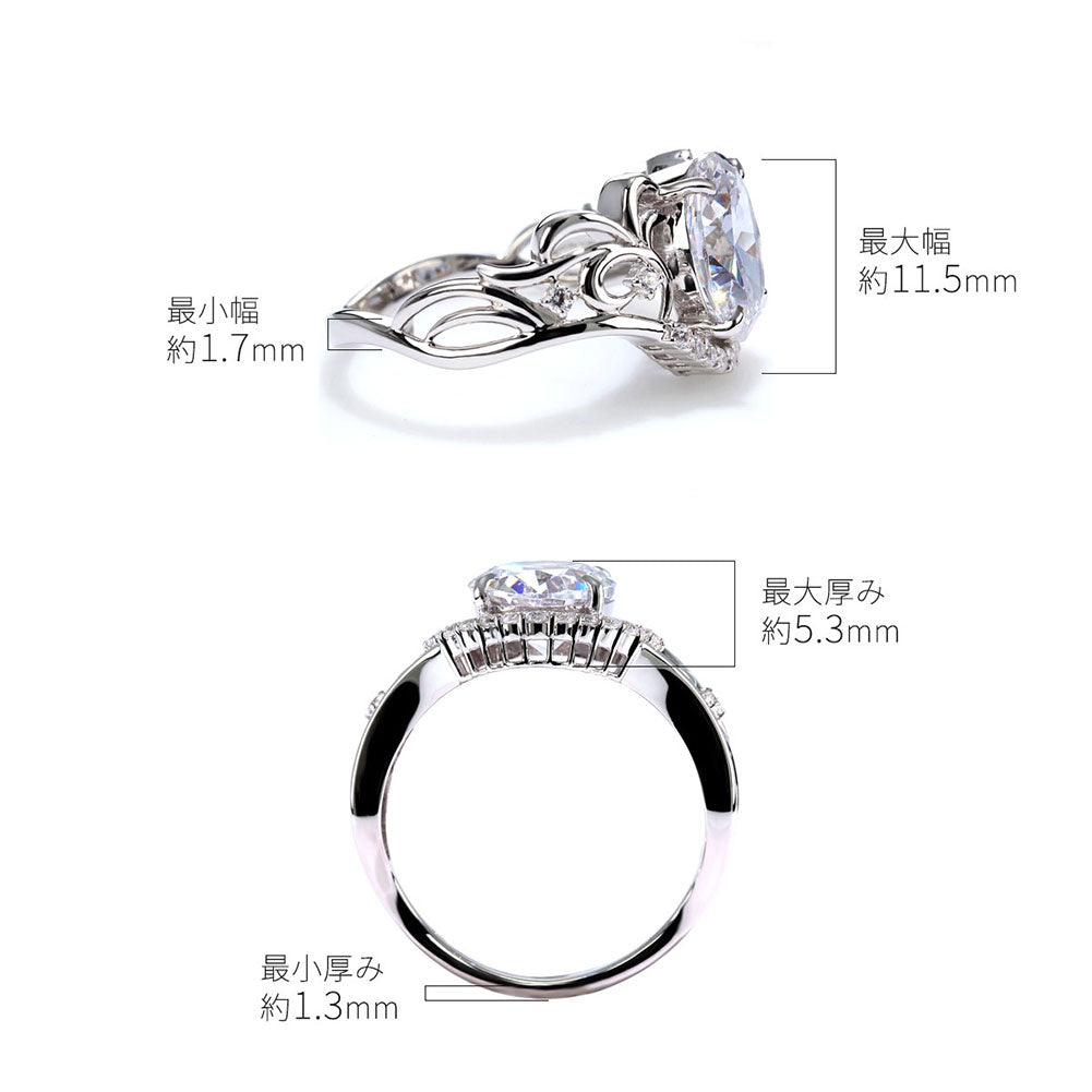 大ぶり レディース リング アラベスク 指輪 選べる誕生石 オーバル 8×10mm V字 sv925 k10 k18 pt900 上品ゴージャス 透かし 存在感 華やかな 個性的 (品番 mr-0434)