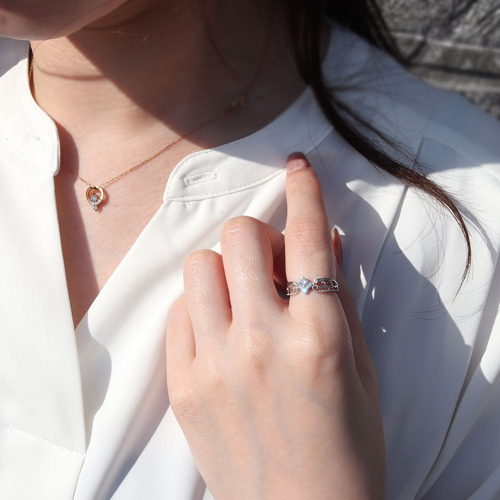 リング枠 指輪 3mm 空枠 ダイヤモンド V字 パヴェ ティアラ 唐草 プラチナ 18金 10金 シルバー ミル打ち 綺麗 レディース セミオーダー リメイク (品番 mr-0437-kw)