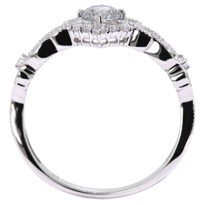 婚約指輪 ダイヤモンド 0.25ct 鑑定書付き 指輪 V字リング プラチナ 18金  SI VS VVS 唐草 ティアラ 三つ葉 ミル打ち 綺麗 プロポーズ (品番 mr-0441-4-cgl-2)