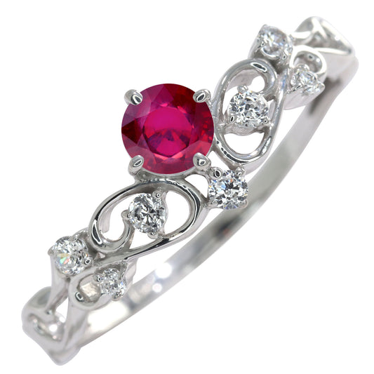 誕生石リング レディース 唐草  指輪 ティアラ風 ウェーブ 選べる金種 カラー 天然石 K10 K18 Pt900 SV925 指輪 上品 曲線 華やか ご褒美 贈り物 (品番 mr-0462)