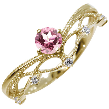 レディース V字 リング ティアラ ミルグレイン 指輪 綺麗 選べる誕生石 プラチナ 18金 10金 シルバー おしゃれ 透かし ミル アンティーク調 ジュエリー (品番 mr-0463)